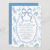 Blue Hydrangea Flowers Bridal Shower Invitation Kaart (Voorkant / Achterkant)