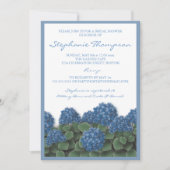 Blue Hydrangea Flowers Bridal Shower Invitation Kaart (Voorkant)