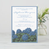 Blue Hydrangea Flowers Bridal Shower Invitation Kaart (Staand voorkant)