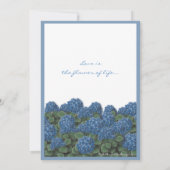 Blue Hydrangea Flowers Bridal Shower Invitation Kaart (Achterkant)