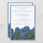 Blue Hydrangea Flowers Bridal Shower Invitation Kaart (Voorkant / Achterkant)