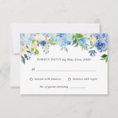Blue Hydrangea Flowers Bruiloft RSVP antwoord Kaar (Voorkant)