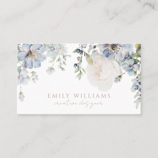 Blue Hydrangea Flowers Business Card Visitekaartje (Voorkant)