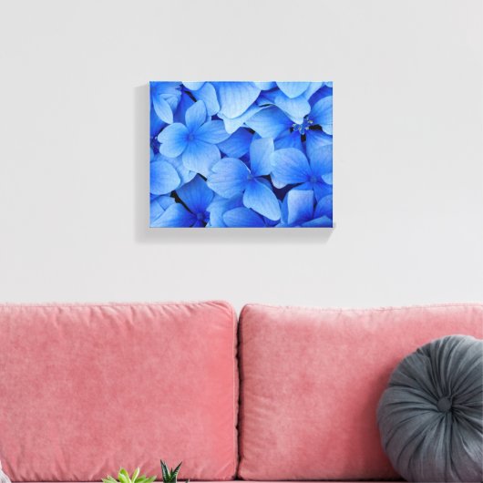 Blue Hydrangea Flowers Canvas Afdruk (Insitu (Woonkamer))