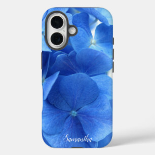 Blue Hydrangea Flowers Custom iPhone 16 Hoesje