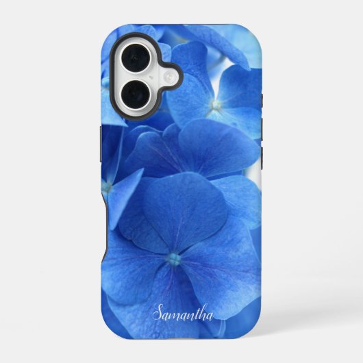 Blue Hydrangea Flowers Custom iPhone 16 Hoesje (Achterkant)