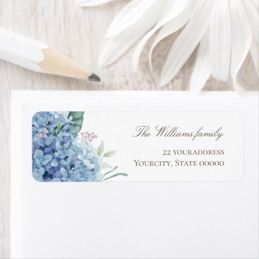 blue hydrangea flowers etiket (Insitu)