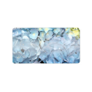 Blue Hydrangea Flowers Etiket