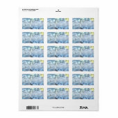Blue Hydrangea Flowers Etiket (Full Sheet)