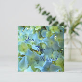 Blue Hydrangea Flowers Floral Flower Photo Kaart (Staand voorkant)