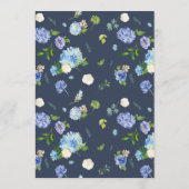 Blue Hydrangea Flowers Garland Baby shower Advieskaart (Achterkant)