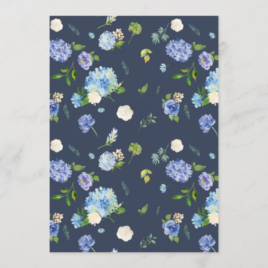 Blue Hydrangea Flowers Garland Baby shower Advieskaart (Achterkant)