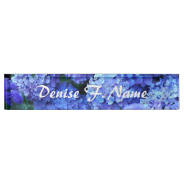 Blue Hydrangea Flowers, gepersonaliseerde Floral Naambordje
