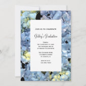 Blue Hydrangea Flowers Graduparty Invitation Kaart (Voorkant)