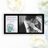Blue Hydrangea Flowers Jar Wedding Save the Date