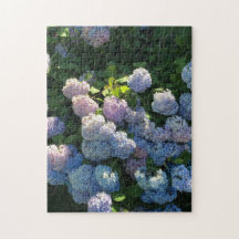 Blue Hydrangea Flowers Jigzaag Puzzle