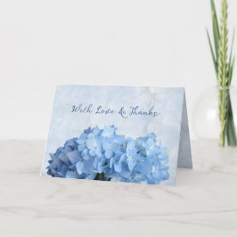 Blue Hydrangea Flowers Love and Bedankt Kaart