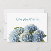 Blue Hydrangea Flowers Love n Bedankt Bericht Kaar Kaart (Voorkant)