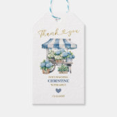 Blue Hydrangea Flower's Market Dank u Label Cadeaulabel (Voorkant)