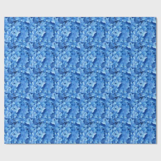 Blue Hydrangea Flowers pattered Cadeaupapier (Vlak)