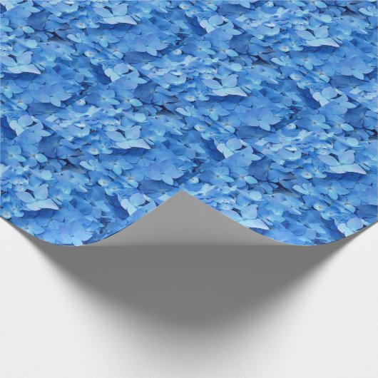 Blue Hydrangea Flowers pattered Cadeaupapier (Hoek)