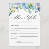 Blue Hydrangea Flowers Pensioen Wensen Advieskaart (Voorkant)