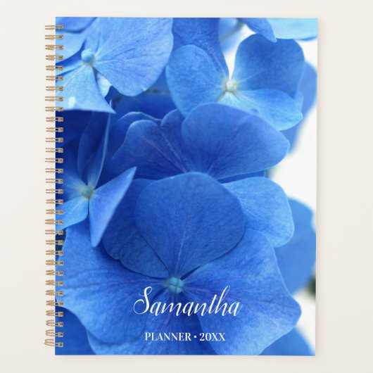 Blue Hydrangea Flowers Personalized Planner (Voorkant)