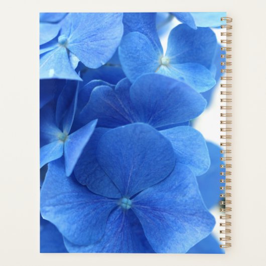 Blue Hydrangea Flowers Personalized Planner (Achterkant)