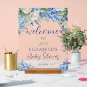 Blue Hydrangea Flowers Rozen Baby shower Welkom Acryl Bord (Huwelijk)