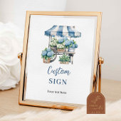 Blue Hydrangea Flower's Shop Custom Party Sign Poster