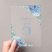 blue hydrangea flowers table 5 acryl uitnodigingen (Insitu (Draagbaar))