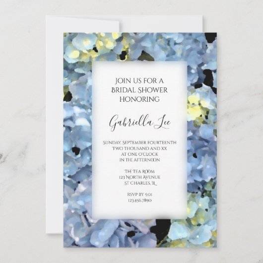 Blue Hydrangea Flowers Vrijgezellenfeest Kaart (Voorkant)