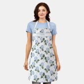 Blue Hydrangea Flowers Watercolor Apron Schort (Gedragen)