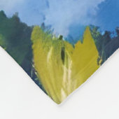 Blue Hydrangea Flowers Watercolor Floral Fleece Deken (Hoek)