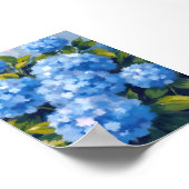 Blue Hydrangea Flowers Watercolor Floral Poster (Hoek)