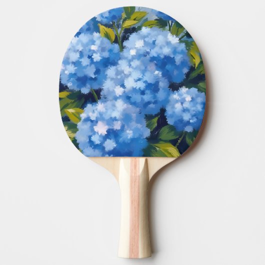 Blue Hydrangea Flowers Watercolor Floral Tafeltennisbatje (Voorkant)