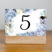 Blue Hydrangea Flowers Waterverf Table Numbers Kaart