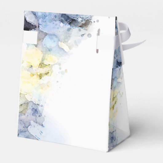 Blue Hydrangea Flowers Waterverf Wedding Bedankdoosjes (Achterkant)