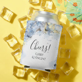 Blue Hydrangea Flowers Waterverf Wedding Favor Blikjeskoeler