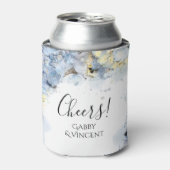 Blue Hydrangea Flowers Waterverf Wedding Favor Blikjeskoeler (Blikje Voorkant)