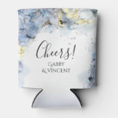 Blue Hydrangea Flowers Waterverf Wedding Favor Blikjeskoeler (Voorkant)