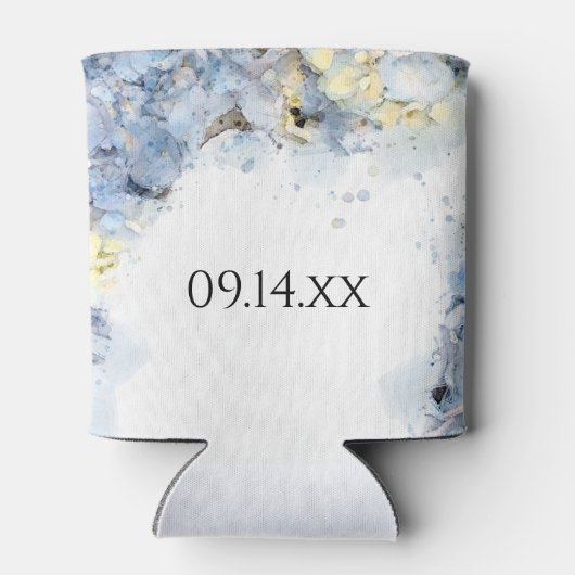 Blue Hydrangea Flowers Waterverf Wedding Favor Blikjeskoeler (Achterkant)