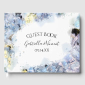 Blue Hydrangea Flowers Waterverf Wedding Gastenboek (Voorkant)