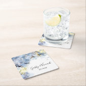 Blue Hydrangea Flowers Waterverf Wedding Kartonnen Onderzetters (Insitu)