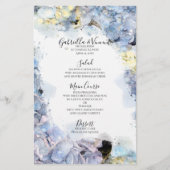 Blue Hydrangea Flowers Waterverf Wedding Menu (Voorkant)