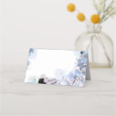 Blue Hydrangea Flowers Waterverf Wedding Plaatskaartje (Achterkant)