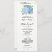 Blue Hydrangea Flowers Waterverf Wedding Programmakaart (Voorkant / Achterkant)