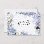 Blue Hydrangea Flowers Waterverf Wedding RSVP (Voorkant)