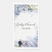 Blue Hydrangea Flowers Waterverf Wedding Servet (Voorkant)