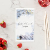 Blue Hydrangea Flowers Waterverf Wedding Servet (Insitu)